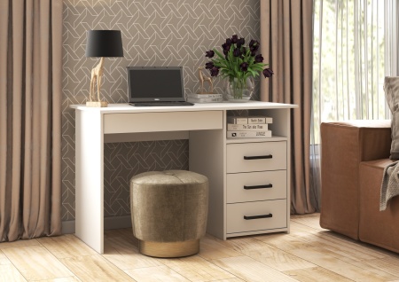 ЛИК-5 Стол письменный СП-3 Корпус - Белый (Гладкий)  Фасад ЛДСП - Белый (Гладкий)