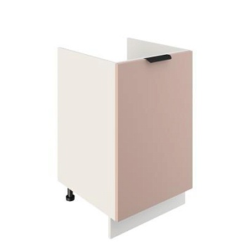 Шкаф нижний под мойку ШНМ 500 Корпус: ЛДСП белый 16мм; фасад: фрезеровка Норд, МДФ софт какао 16 мм