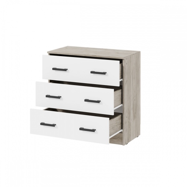 мс для спальни Ронда КМ-02 Дуб крафт серый / Белый