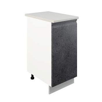 Шкаф нижний ШН 400 Корпус: ЛДСП белый 16мм; фасад: фрезеровка Бруклин, МДФ бетон черный 16мм Шкаф нижний ШН 400 Корпус: ЛДСП белый 16мм; фасад: фрезеровка Бруклин, МДФ бетон черный 16мм