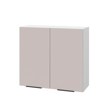 Шкаф верхний ШВ 800 Корпус: ЛДСП белый 16мм; фасад: фрезеровка Оливия, МДФ сиена тауп 16 мм