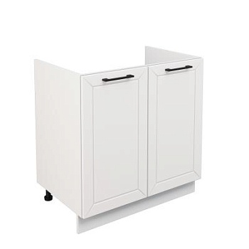 Шкаф нижний под мойку ШНМ 800 Корпус: ЛДСП белый 16мм; фасад: фрезеровка Кельн, МДФ софт даймонд 16мм