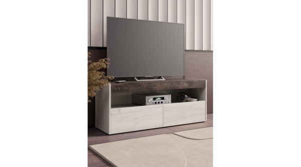 ТВ тумба Вегас Дуб крафт белый / Ателье Темное