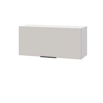 Шкаф верхний горизонтальный ШВГ 800 Корпус: ЛДСП белый 16мм; фасад: фрезеровка Оливия, МДФ моно керамика 16 мм