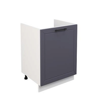 Шкаф нижний под мойку ШНМ 600-1 Корпус: ЛДСП белый 16мм; фасад: фрезеровка Кельн, МДФ софт смок 16мм