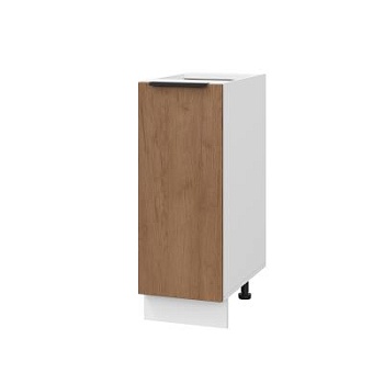 Шкаф нижний ШН 300 Корпус: ЛДСП белый 16мм; фасад: фрезеровка Оливия, ЛДСП дуб крафт табачный 16 мм