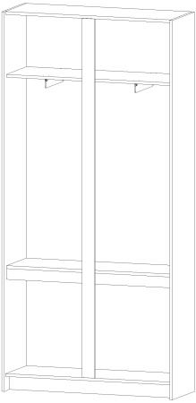 Бостон Шкаф ШК-02 Анкор светлый / Венге