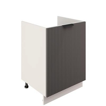 Шкаф нижний под мойку ШНМ 600-1 Корпус: ЛДСП белый 16мм; фасад: фрезеровка Норд Line, МДФ софт смок 16 мм