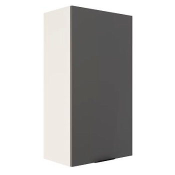 Шкаф верхний (премьер) ШВ 500Н Корпус: ЛДСП белый 16мм; фасад: фрезеровка Норд, МДФ софт смок 16 мм