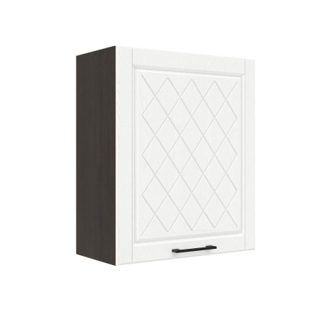 Шкаф верхний ШВ 600-1 Корпус: ЛДСП венге 16мм; фасад: фрезеровка Барселона, МДФ белое дерево 16мм