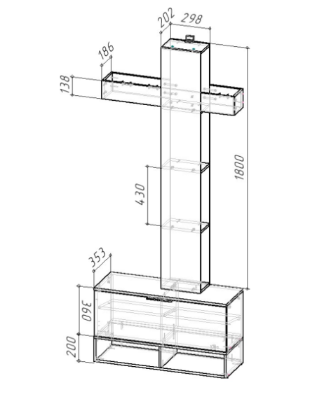 БОХО Прихожая Корпус - Дуб Крафт серый  Фасад ЛДСП - Кашемир 5981 BS