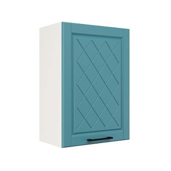 Шкаф верхний ШВ 500 Корпус: ЛДСП белый 16мм; фасад: фрезеровка Барселона, МДФ морское дерево 16мм