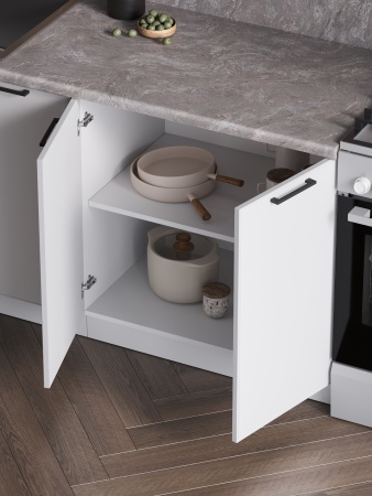 Кухня Амелия Грей Софт / Вайт Софт 2,0 м