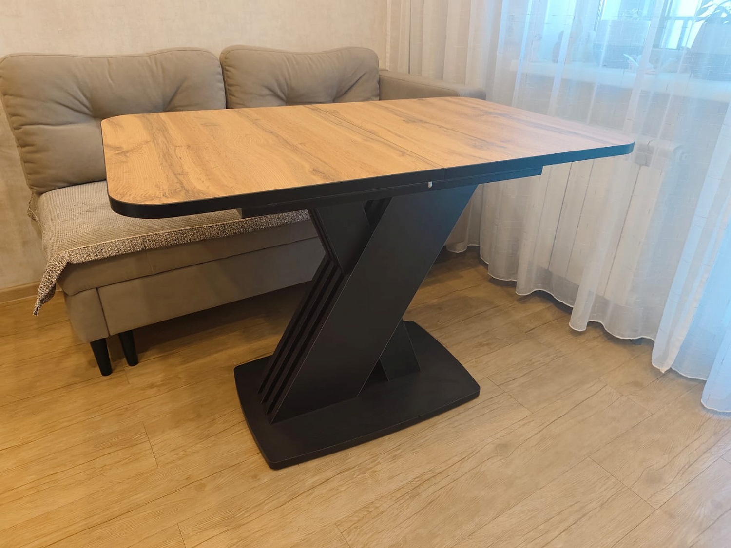 Стол Неаполь раздвижной В1, пластик (1100*700*400) Дуб Вотан / Бодега т/ бодега т/ бодега т