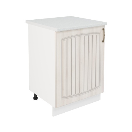 Шкаф нижний ШН 600-1 Корпус: ЛДСП белый 16мм; фасад: фрезеровка Гренада, МДФ сандал 16мм