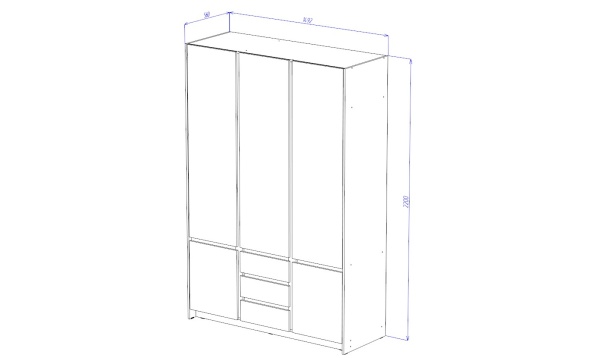Бостон Шкаф 3-х створчатый Анкор светлый / Венге
