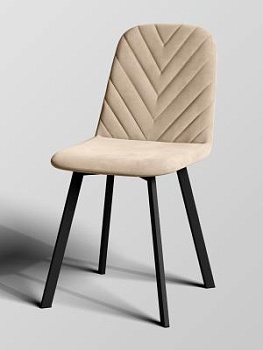 Стул Крафт М,  4шт каркас: черный, ткань: светло-бежевый Connect 05