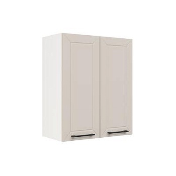 Шкаф верхний ШВ 600 Корпус: ЛДСП белый 16мм; фасад: фрезеровка Кельн, МДФ софт бланж 16мм