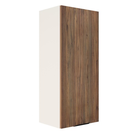 Шкаф верхний (премьер) ШВ 400Н Корпус: ЛДСП белый 16мм; фасад: фрезеровка Норд, МДФ орех канадский 16 мм