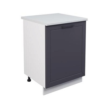 Шкаф нижний ШН 600-1 Корпус: ЛДСП белый 16мм; фасад: фрезеровка Кельн, МДФ софт маренго 16 мм