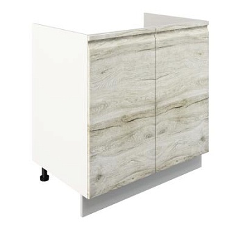 Шкаф нижний под мойку ШНМ 800 Корпус: ЛДСП белый 16мм; фасад: фрезеровка Бруклин, МДФ клен скандинавский 16 мм Шкаф нижний под мойку ШНМ 800 Корпус: ЛДСП белый 16мм; фасад: фрезеровка Бруклин, МДФ клен скандинавский 16 мм