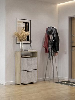 мс для прихожей Бостон ОБ-600 дуб крафт серый/бетонный камень NEW