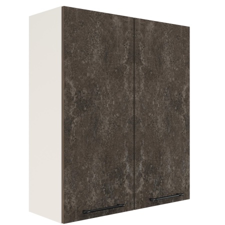 Шкаф верхний (премьер) ШВ 800Н Корпус: ЛДСП белый 16мм; фасад: фрезеровка Нувель, МДФ бетон коричневый 16мм