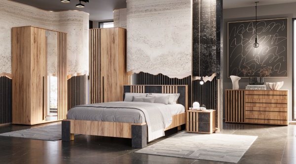 Марракеш Тумба прикроватная Дуб вотан / Цемент темный Марракеш Тумба прикроватная Дуб вотан / Цемент темный