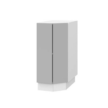 Шкаф нижний торцевой ШНТ 360 Корпус: ЛДСП белый 16мм; фасад: фрезеровка Оливия, ЛДСП серый софт 16 мм