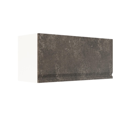 Шкаф верхний горизонтальный ШВГ 800 Корпус: ЛДСП белый 16мм; фасад: фрезеровка Бруклин, МДФ бетон коричневый 16мм