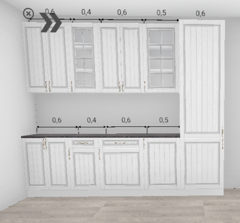 Кухня Лондон Премьер Дуб белый 2,1 м + пенал закрытый 600 (5716)