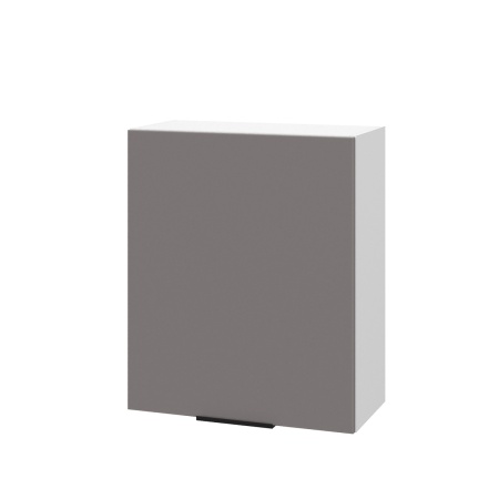 Шкаф верхний ШВ 600-1 Корпус: ЛДСП белый 16мм; фасад: фрезеровка Оливия, МДФ моно брауни 16 мм