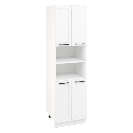 Пенал ПД600-22 Корпус: ЛДСП белый 16мм; фасад: фрезеровка Кельн, МДФ софт пломбир 16 мм