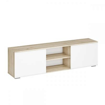 мс для гостиной Вирола ТБ01-1600 Дуб крафт серый / Глянец белый