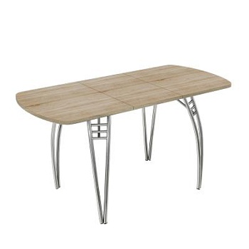 Стол Паук раздвижной В1, ЛДСП (1100*700*400) Дуб Сонома, КРОМКА: дуб сонома / Хром