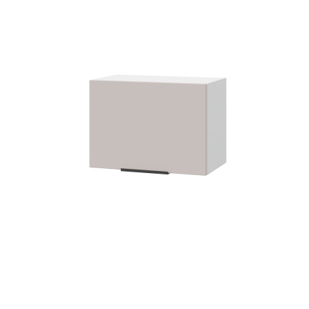 Шкаф верхний горизонтальный ШВГ 500 Корпус: ЛДСП белый 16мм; фасад: фрезеровка Оливия, МДФ сиена тауп 16 мм