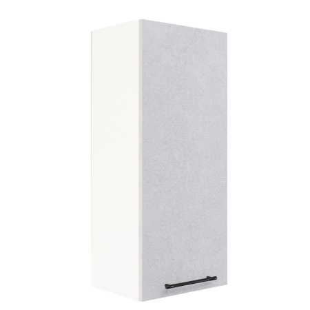 Шкаф верхний (премьер) ШВ 400Н Корпус: ЛДСП белый 16мм; фасад: фрезеровка Нувель, МДФ бетон белый 16мм