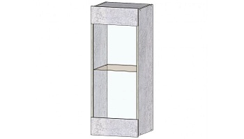 Даллас Шкаф со стеклом Цемент светлый