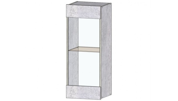 Даллас Шкаф со стеклом Цемент светлый