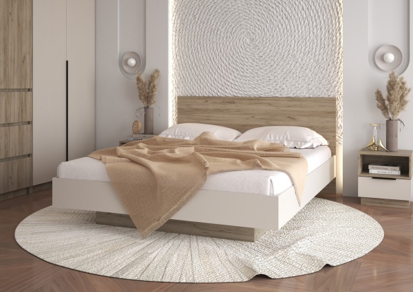 Модульная спальня БОХО Дуб крафт серый / Кашемир