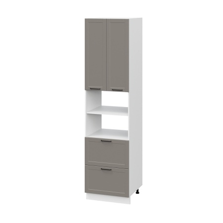 Пенал (премьер) ПД600Н-22Я Корпус: ЛДСП белый 16мм; фасад: фрезеровка Диада, МДФ лофт кварц 16 мм