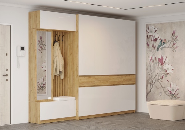 БОСТОН ШК-004 Шкаф 4-ств. МДФ (Комплект) Дуб Крафт золотой / Белый