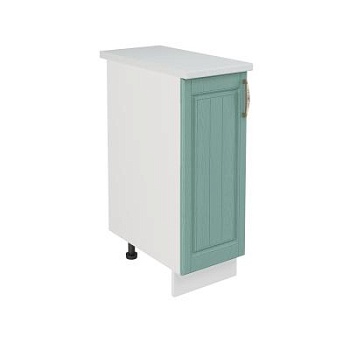 Шкаф нижний ШН 300 Корпус: ЛДСП белый 16мм; фасад: фрезеровка Лондон, МДФ дуб изумруд 16мм