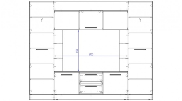 Гостиная Дублин Цемент темный / Цемент светлый