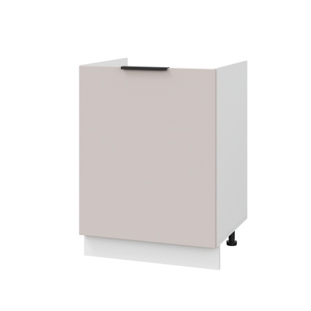 Шкаф нижний под мойку ШНМ 600-1 Корпус: ЛДСП белый 16мм; фасад: фрезеровка Оливия, МДФ сиена тауп 16 мм