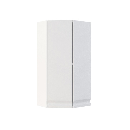 Шкаф верхний торцевой ШВТ 360 Корпус: ЛДСП белый 16мм; фасад: фрезеровка Бруклин, МДФ бетон белый 16мм