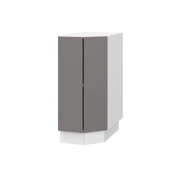 Шкаф нижний торцевой ШНТ 360 Корпус: ЛДСП белый 16мм; фасад: фрезеровка Оливия, МДФ моно брауни 16 мм