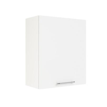 Шкаф верхний ШВ 600-1 Корпус: ЛДСП белый 16мм; фасад: фрезеровка Олива, МДФ глянец белый 16мм