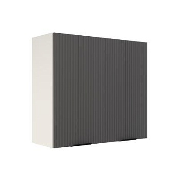 Шкаф верхний ШВ 800 Корпус: ЛДСП белый 16мм; фасад: фрезеровка Норд Line, МДФ софт смок 16 мм