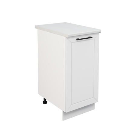 Шкаф нижний ШН 400 Корпус: ЛДСП белый 16мм; фасад: фрезеровка Кельн, МДФ софт даймонд 16мм